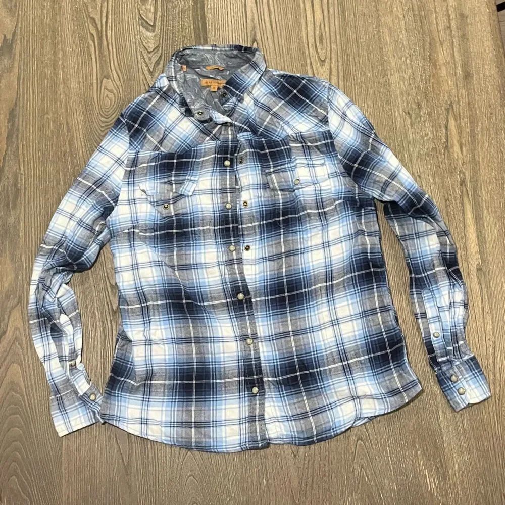 Jachs Girlfriend Bea Button-Down Shirt Flannel Plaid Long Sleeve Multi Medium